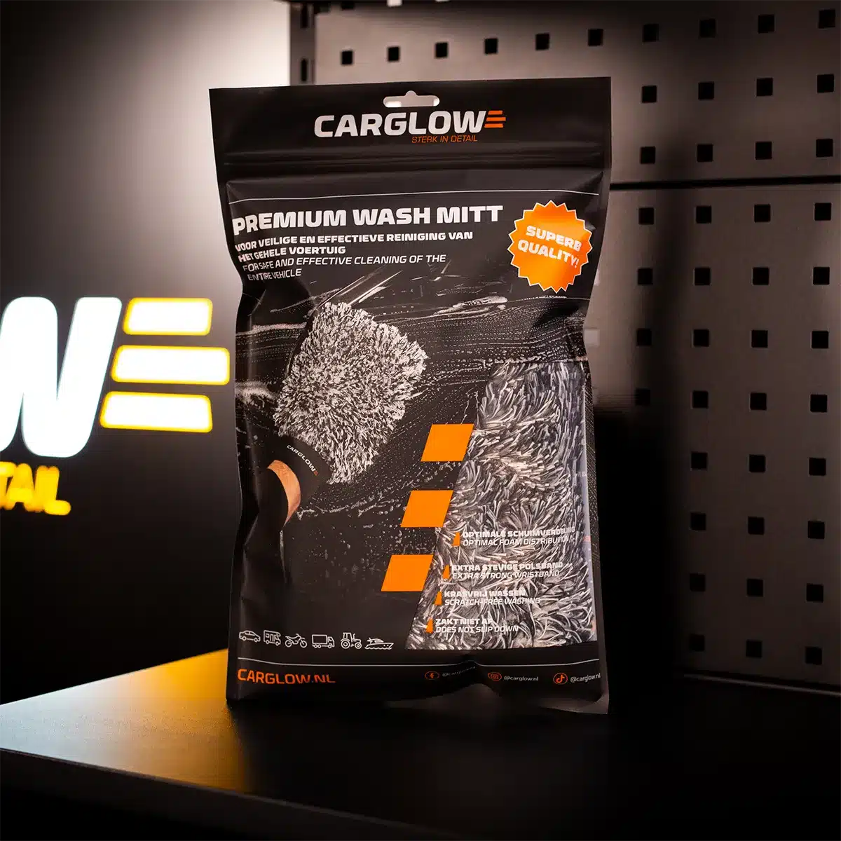 CARGLOW Premium Wash Mitt washandschoen in de originele verpakking