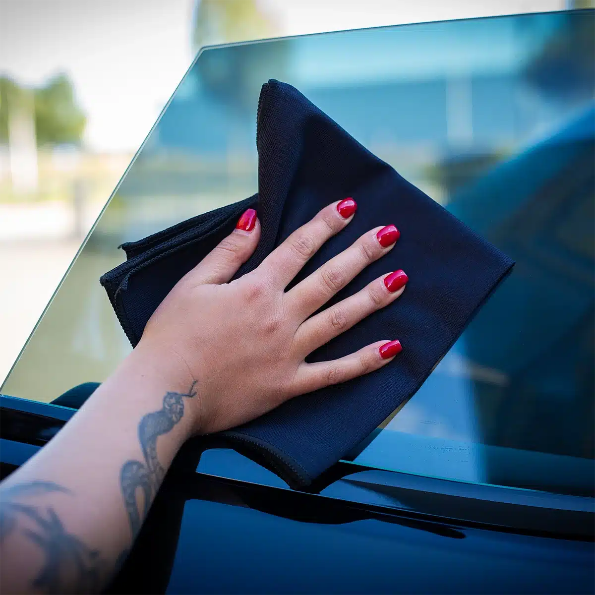 CARGLOW Premium Glass Towel zwarte glasdoek